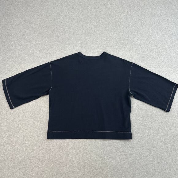 Madewell Wide Sleeve Boxy Tee WMNS 2XS Dark Navy Drop Shoulder Contrast Stitch - Picture 5 of 8